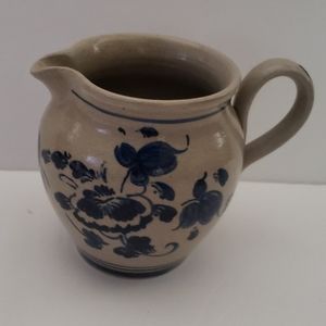 Pottery Creamer Pitcher Small Stamped